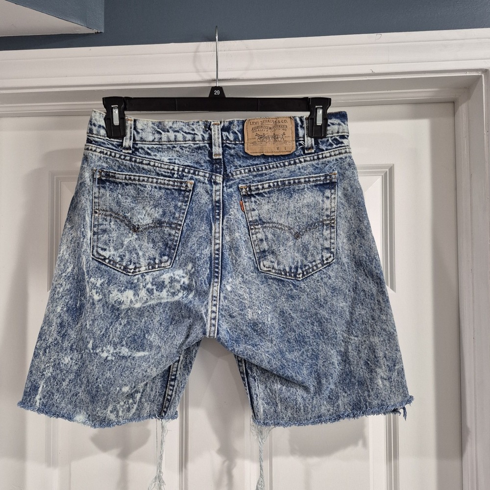 Vintage Levis Jean Shorts Mens 30 31 Waist Orange Tab 80s Jorts Step Hem Cutoff